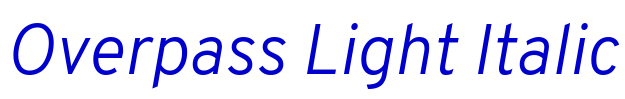 Overpass Light Italic 字体